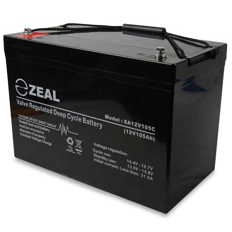 Zeal 12V 105Ah AGM Deep Cycle Battery 